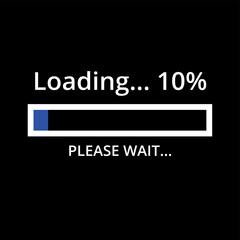 Fototapeta na wymiar Vector loading progress bar, loading icon, 10% loading bar illustration.
