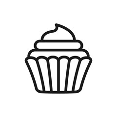 Cupcake icon line style isolated on white background. Vector illustration