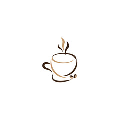 coffee cup logo with vector style template