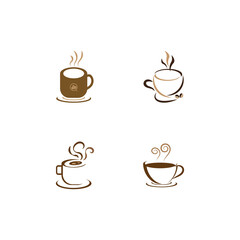 coffee cup logo with vector style template