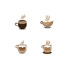 coffee cup logo with vector style template