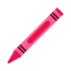 Education and Work - School and Office Supply - Pink and Magenta Crayon Isolated on White Background
