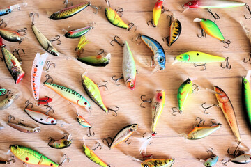 A set of fishing lures and equipment for fishing