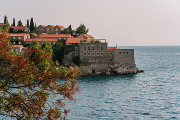 Obraz premium Sveti Stefan town in Montenegro, picturesque bay