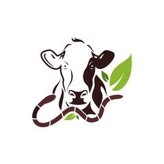 Vector of a cow head design on white background. Farm Animal.