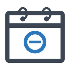 Delete Calendar icon - vector illustration . Delete, Remove, Calendar, Appointment, Date, Event, Schedule, Minus icons .
