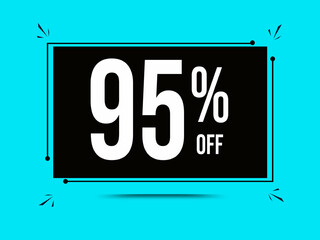 95% off, special offer 95% off tag, sale up to 95% off, great offer.