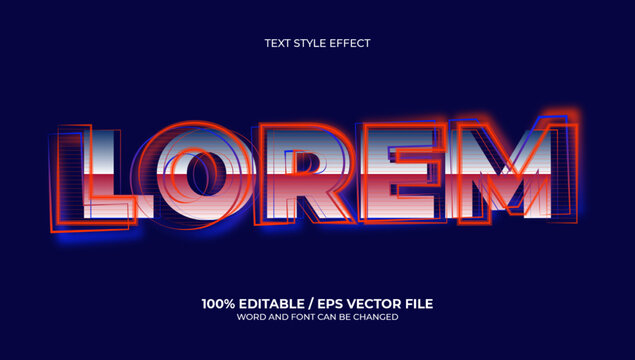 Text effect in 3d Blue moon words, font styles theme editable gradient metal silver and blue color concept