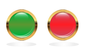Red and green shiny buttons