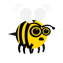 The honey bee illustration on isolation background.