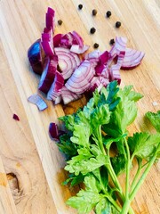 fresh vegetables on a chopping board