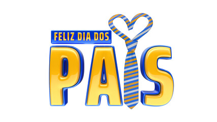 Selo 3D Dia dos Pais para composição