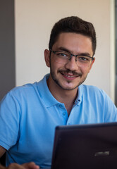 man working on laptop