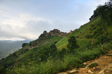 Abandoned mountain village Gamsutl. Dagestan, Russia