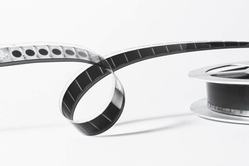 Vintage film strip isolated on white background. Film footage on film.