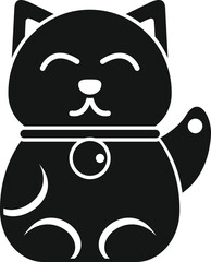 Lucky cat icon simple vector. Japan maneki