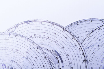 Tachograph. Background from recorded analog tachograph disks.