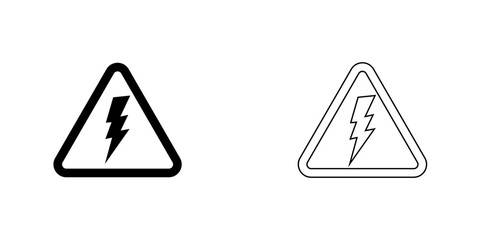 Risk of electric shock. Vector sign.