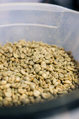 Coffee beans. Coffee preparation. Making coffee.