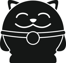 Charm lucky cat icon simple vector. Neko japan