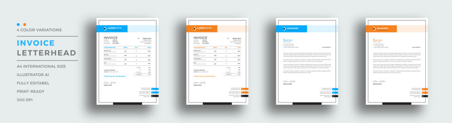 Modern And Clean Letterhead Design Template Business Style Professional Template Design Creative Business Letterhead Design Template for your business, with color variation 
