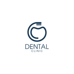 line art letter G dental toothbrush logo design