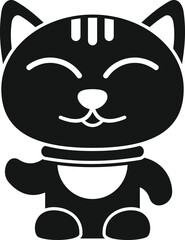 Luck cat icon simple vector. Maneki japan