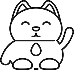 Maneki lucky cat icon outline vector. Japan fortune