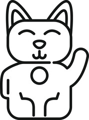Japan lucky cat icon outline vector. Neko maneki