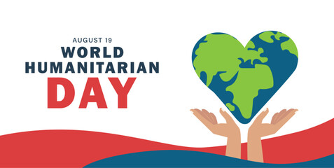 World humanitarian day, Agust 19, illustration.