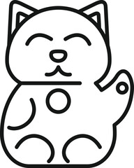 Lucky cat animal icon outline vector. Japan neko
