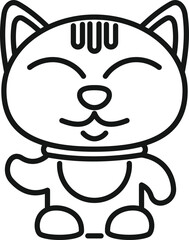 Fortune lucky cat icon outline vector. Japan neko