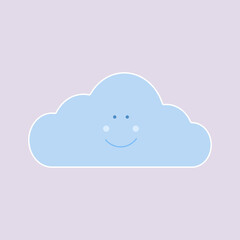 Cartoon cloud. Child style cloud smiling. Vector illustration concept