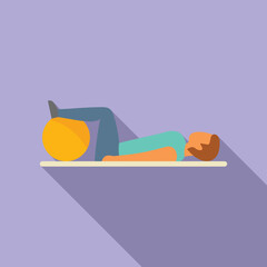 Ball patient icon flat vector. Doctor therapy