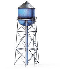 Water tower. Industrial construction 3d render