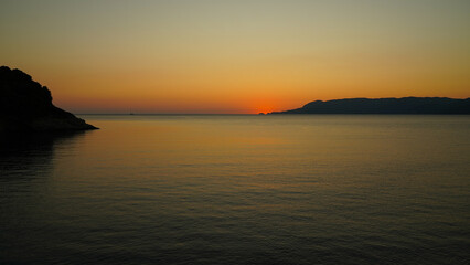 sunrise in Katigiorgis on a beautiful summer morning.