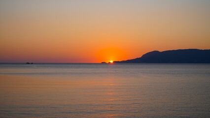 sunrise in Katigiorgis on a beautiful summer morning.