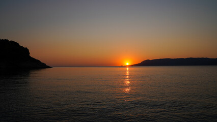 sunrise in Katigiorgis on a beautiful summer morning.