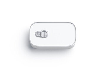 Blank aluminum sardine conserve can label mockup, top view