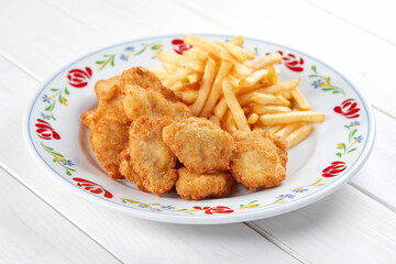 chicken nuggets with french fries
