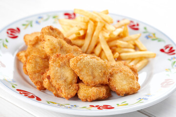 chicken nuggets with french fries