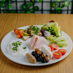 Avocado salad. Healthy food. Lunch time.