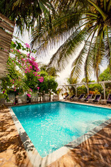 Fototapeta na wymiar Beautiful tropical villa with swimming pool in Matemwe beach, Zanzibar, Tanzania
