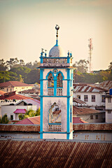 Mosque minaret in the center of Stone Town, Tanzania, Zanzibar