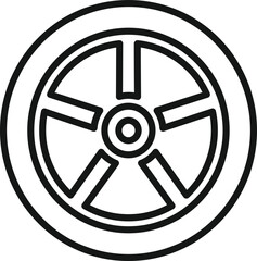 Fototapeta premium Car wheel icon outline vector. Spare part