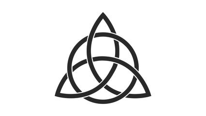 Triquetra black silhouette on a white background