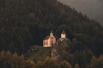 Fototapeta premium view of the tombstone chapel in Eisenerz in Austria