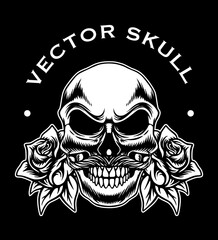 Skull vector with cowboy theme