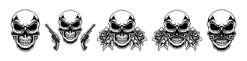 Set design of skull with cowboy theme