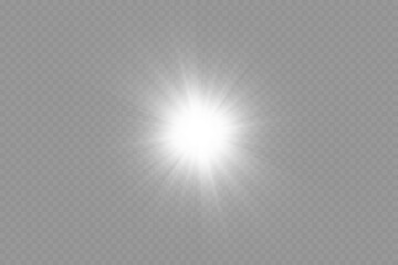 Dazzling flash. Bright Star. Magic dust. Brilliant vector. Bright sun. Glare. shining beam. Rash.